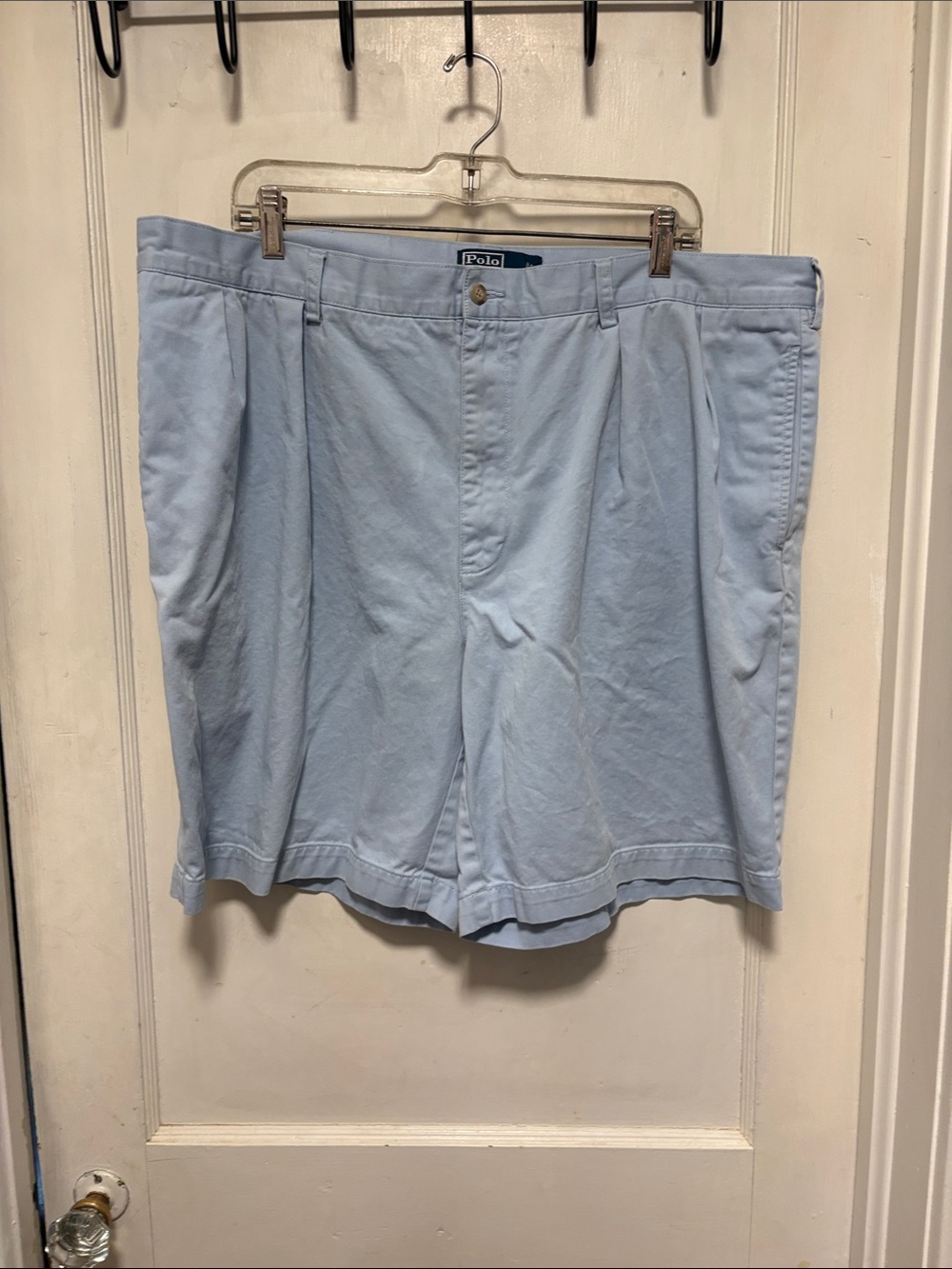 Polo by Ralph Lauren Tyler Men’s Light Blue Chino Pleated Cotton Shorts 42